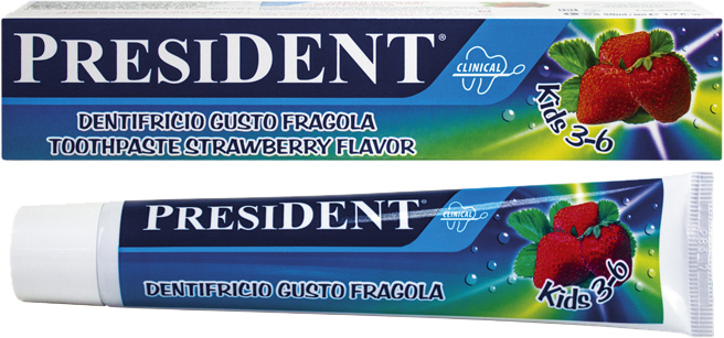 President зуб. паста Kids (3-6лет) 50мл клубника Производитель: Италия Betafarma S.p.A